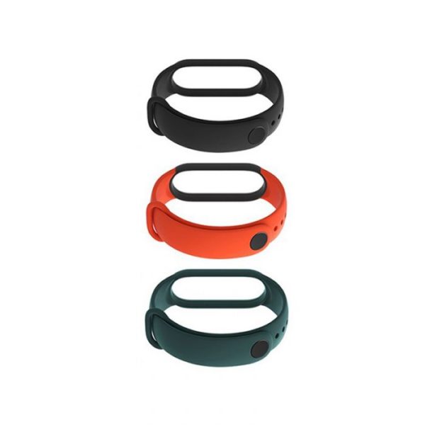 Mi Smart Band 5 Strap (3-Pack)  ( Black,Orange,Light Green )
